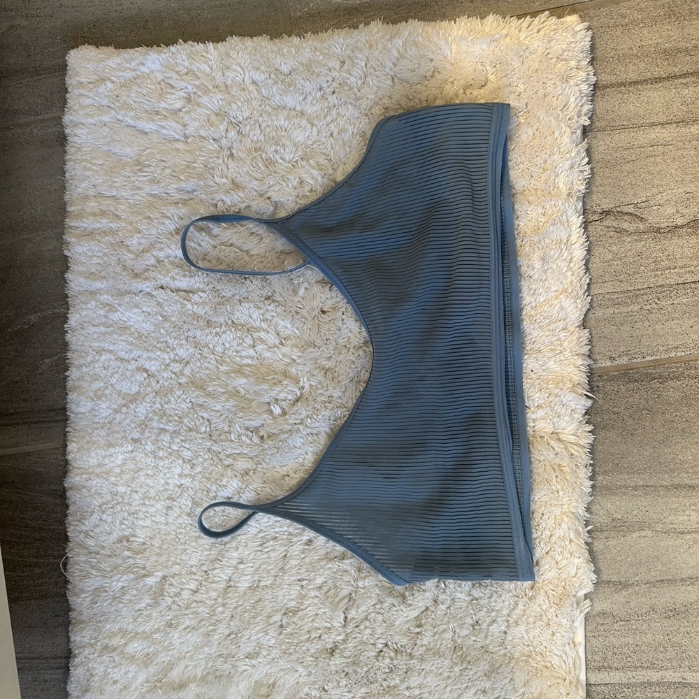 Blue Ribbed Women's Bralette